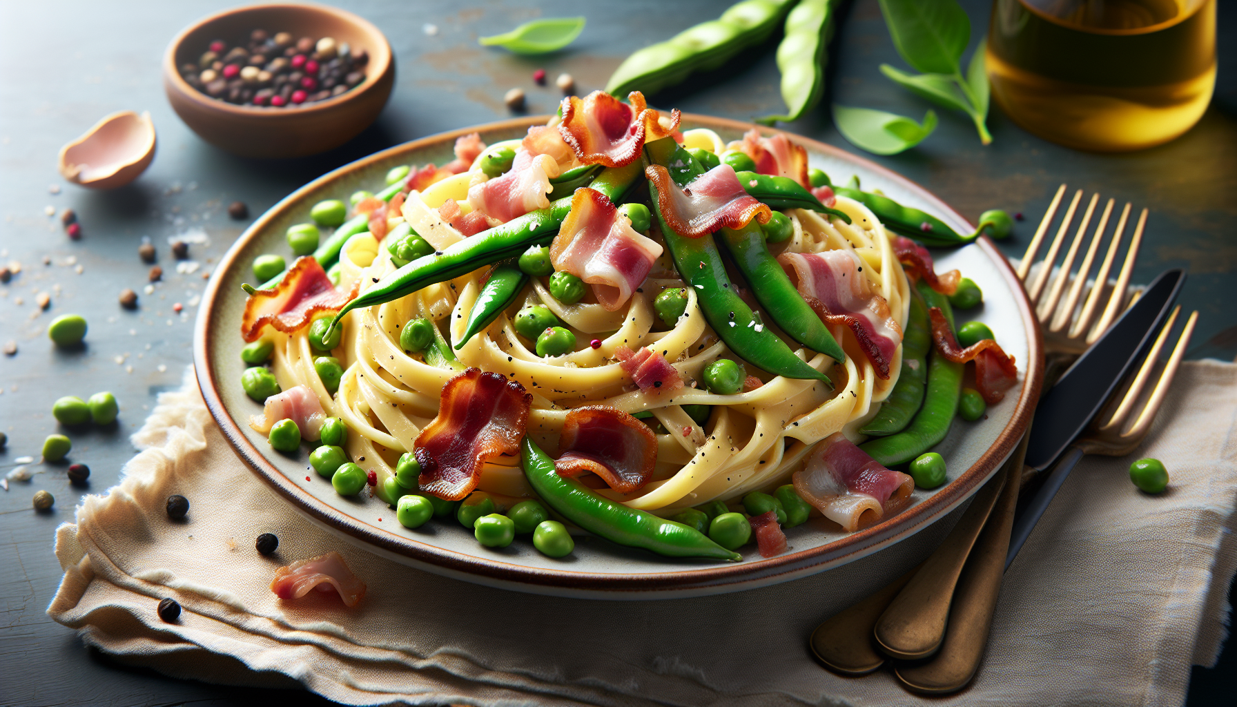 pasta fave e pancetta